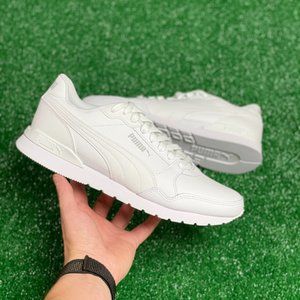 Puma ST Runner v3 Leather Low Top Mens Running Shoe White 384855-10 NEW Multi Sz